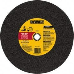 DeWALT - 14" 24 Grit Aluminum Oxide Cutoff Wheel - 0.109" Thick, 1" Arbor, 4,300 Max RPM, Use with Stationary Tools - A1 Tooling