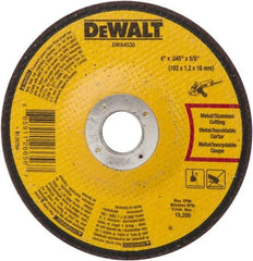 DeWALT - 60 Grit, 4" Wheel Diam, 5/8" Arbor Hole, Type 27 Depressed Center Wheel - Aluminum Oxide, Diamond Matrix Bond, 15,200 Max RPM, Compatible with Angle Grinder - A1 Tooling