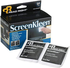 READ RIGHT - Pre-Moistened Screen Cleaning Wipes - Box, 5" x 5" Sheet Size, White - A1 Tooling