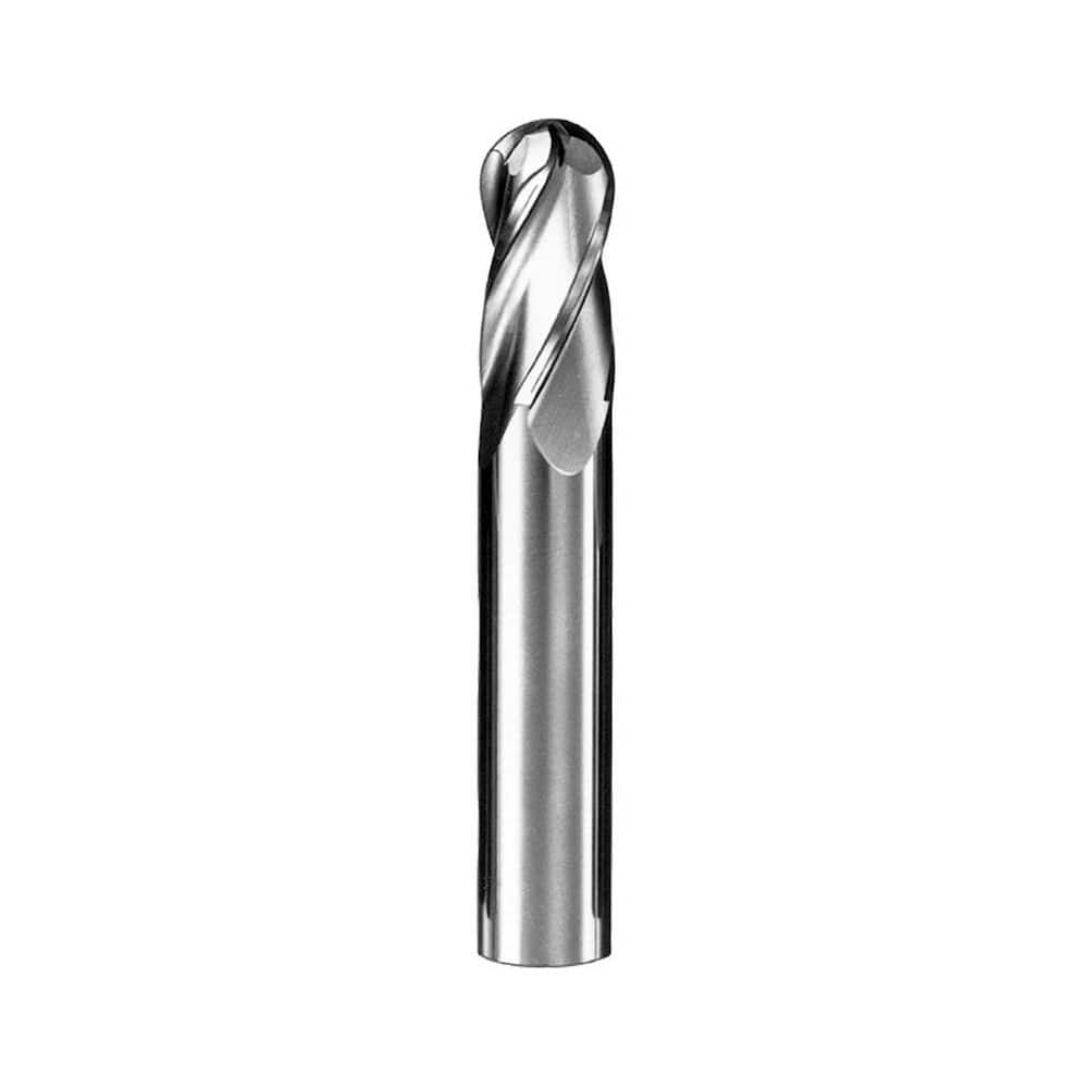 Ball End Mill: 0.0625″ Dia, 0.1875″ LOC, 4 Flute, Solid Carbide 1-1/2″ OAL, 1/8″ Shank Dia, 30 ° Helix, Diamond Coated, Single End, Series 1B