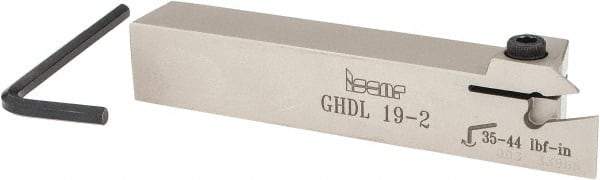 Iscar - External Thread, 0.33" Max Depth of Cut, 0.016" Min Groove Width, 4-1/2" OAL, Left Hand Indexable Grooving Cutoff Toolholder - 3/4" Shank Height x 3/4" Shank Width, GI.., GPV.., TIP.. Insert Style, GHD Toolholder Style, Series Cut Grip - A1 Tooling