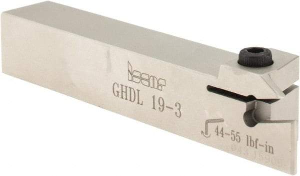 Iscar - GHD, External, Left Hand, 0.36" Max Depth of Cut, 0.11 to 0.157" Groove Width, Indexable Grooving Tool Holder - GI.. Insert Compatibility, 3/4" Shank Height, 3/4" Shank Width, 4-1/2" OAL - A1 Tooling