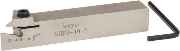 Iscar - External Thread, 0.33" Max Depth of Cut, 0.016" Min Groove Width, 4-1/2" OAL, Right Hand Indexable Grooving Cutoff Toolholder - 3/4" Shank Height x 3/4" Shank Width, GI.., GPV.., TIP.. Insert Style, GHD Toolholder Style, Series Cut Grip - A1 Tooling