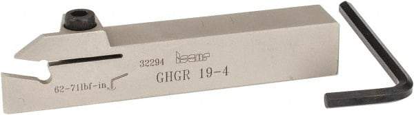 Iscar - External Thread, 0.79" Max Depth of Cut, 0.15" Min Groove Width, 4-1/2" OAL, Right Hand Indexable Grooving Cutoff Toolholder - 3/4" Shank Height x 3/4" Shank Width, GI.. Insert Style, GHG Toolholder Style, Series Cut Grip - A1 Tooling