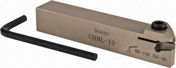 Iscar - GHM, External, Left Hand, 0.189" Max Depth of Cut, 1/4" Max Groove Width, Indexable Grooving Tool Holder - GI.. Insert Compatibility, 3/4" Shank Height, 3/4" Shank Width, 4.4" OAL - A1 Tooling