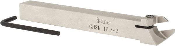 Iscar - GHS, External, Right Hand, 1" Max Depth of Cut, 0.087 to 1/8" Groove Width, Indexable Grooving Tool Holder - GIG, GIM, GIP, TIP Insert Compatibility, 1/2" Shank Height, 1/2" Shank Width, 4.72" OAL - A1 Tooling