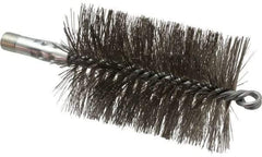 Schaefer Brush - 4-1/2" Brush Length, 3" Diam, Double Stem, Double Spiral Tube Brush - 7-1/4" Long, Stainless Steel, 1/4" NPSM Male Connection - A1 Tooling