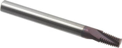 Carmex - 1/8-27 NPTF, 1/4" Cutting Diam, 3 Flute, Solid Carbide Helical Flute Thread Mill - Internal/External Thread, 0.39" LOC, 2-1/2" OAL, 1/4" Shank Diam - A1 Tooling