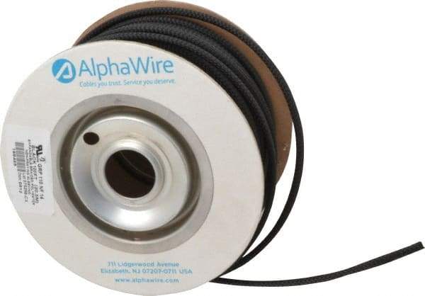 Alpha Wire - 11.13mm ID, Black PET Expandable Cable Sleeve - 100' Coil Length, -103 to 257°F - A1 Tooling