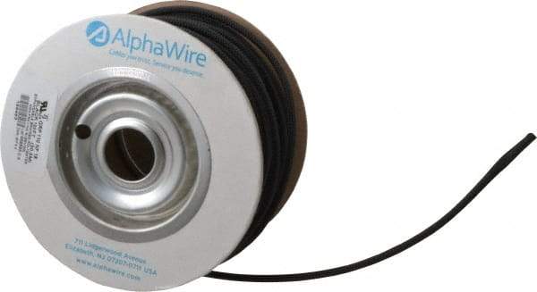 Alpha Wire - 6.35mm ID, Black PET Expandable Cable Sleeve - 100' Coil Length, -103 to 257°F - A1 Tooling