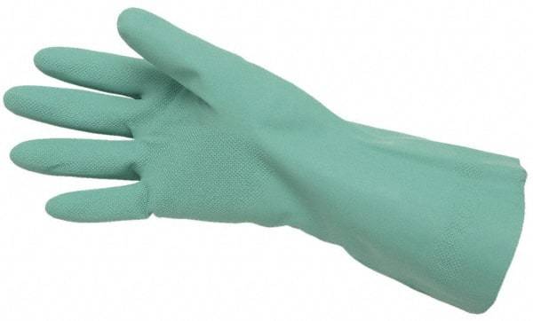 MCR Safety - Size 2XL (11), 13" Long, 15 mil Thick, Supported, Nitrile Chemical Resistant Gloves - Textured Finish, Cotton Lined, Straight Cuff, Green, FDA Approved - A1 Tooling