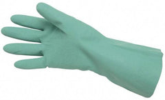 MCR Safety - Size XL (10), 13" Long, 15 mil Thick, Supported, Nitrile Chemical Resistant Gloves - Textured Finish, Cotton Lined, Straight Cuff, Green, FDA Approved - A1 Tooling