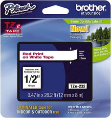 Brother - 1/2" Wide x 314.4" Long, White Plastic/Paper Tape Cassette - For Label Maker - A1 Tooling