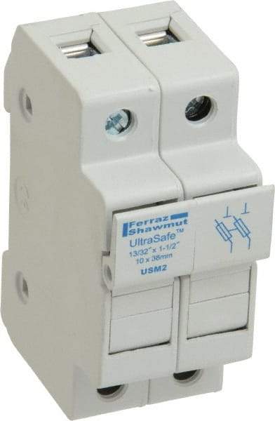 Ferraz Shawmut - 2 Pole, 1000 VDC and 800 VAC, 30 Amp, DIN Rail Mount Fuse Holder - Compatible with CC Class, 1-1/2 Inch Long x 1.38 Inch Wide and 13/32 Inch Diameter Fuse - A1 Tooling