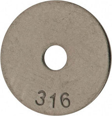 Value Collection - #10 Screw, Grade 316 Stainless Steel Fender Flat Washer - 13/64" ID x 1" OD, 0.04" Thick, Plain Finish - A1 Tooling