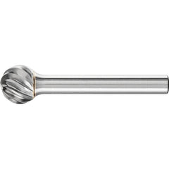 PFERD - SD-5, 1/2" Cut Diam, 1/4" Shank Diam, Carbide Inox Cut Ball Burr - Exact Industrial Supply