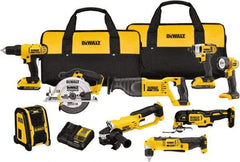 DeWALT - 20 Volt Cordless Tool Combination Kit - Includes 1/2" Compact Drill/Driver, 1/4" Impact Driver, Cut-off Tool/Grinder, Reciprocating Saw, 6-1/2 Circular Saw, LED Worklight & Bluetooth Speaker, Lithium-Ion Battery Included - A1 Tooling