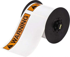 Brady - 6" Wide x 6" Long, Orange & Black on White Vinyl Tape - For BBP30 Label Printer, BBP33 Label Printer, BBP35 Multicolor Sign & Label Printer, BBP37 Color & Cut Sign & Label Printer, BradyPrinter S3100, BBP31 Sign & Label Printer - A1 Tooling