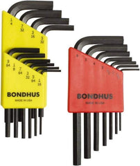 Bondhus - 17 Piece L-Key Hex Key Set - Hex Range 1/16 to 1/4", Protanium High Torque Steel - A1 Tooling