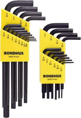 Bondhus - 22 Piece L-Key Hex Key Set - Hex Range 0.05 to 5/16", Protanium High Torque Steel - A1 Tooling