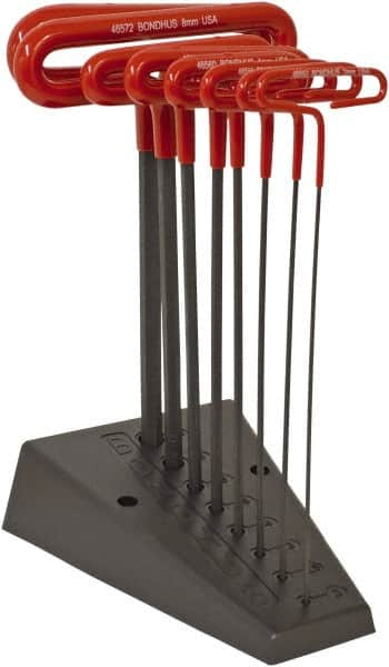 Bondhus - 8 Piece T-Handle Cushion Grip Hex Key Set - Hex Range 2 to 10mm, Protanium High Torque Steel - A1 Tooling