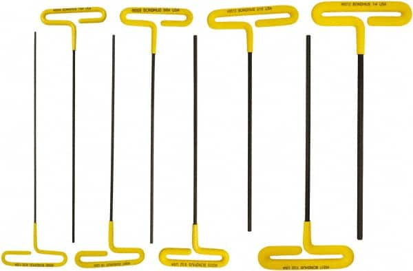 Bondhus - 8 Piece T-Handle Cushion Grip Hex Key Set - Hex Range 3/32 to 1/4", Protanium High Torque Steel - A1 Tooling