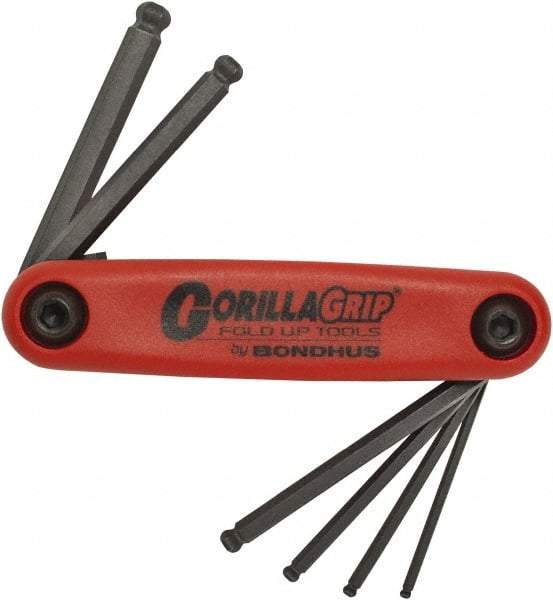 Bondhus - 6 Piece Fold-Up Hex Key Set - Hex Range 2 to 6mm, Protanium High Torque Steel - A1 Tooling