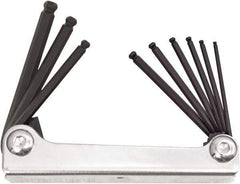 Bondhus - 9 Piece Fold-Up Ball End Hex Key Set - Hex Range 5/64 to 1/4", Protanium High Torque Steel - A1 Tooling