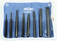 8-Pc. Punch & Chisel Set; includes 3 Punches; 1center punch; 1 solid punch; 3 cold chisels - A1 Tooling