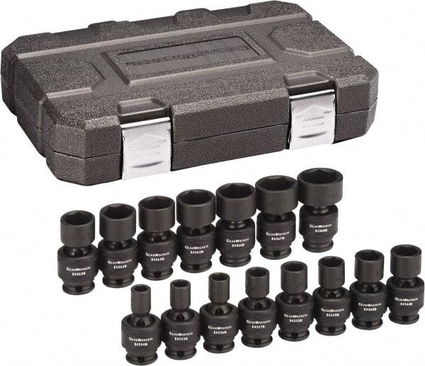 GearWrench - 15 Piece 3/8" Drive Universal Standard Impact Socket Set - 6 Points, 8 to 22mm, Metric Measurement Standard - A1 Tooling