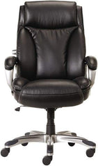 ALERA - 44-1/8 to 47" High Executive High Back Leather Chair - 27" Wide x 30-3/8" Deep, Leather Seat, Black - A1 Tooling