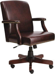 ALERA - 36-5/8 to 42-7/8" High Mid Back Chair - 26" Wide x 28" Deep, Vinyl Seat, Mahogany - A1 Tooling