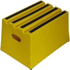 Diversified Plastics - 11-3/4" High x 13-5/8" Wide x 19-1/4" Deep, Yellow Step Stool - 500 Lb Capacity - A1 Tooling