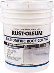 Rust-Oleum - 5 Gal Pail White Elastomeric Roof Coating - 65 Sq Ft/Gal Coverage, Mildew Resistant, Long Term Durability & Weather Resistance - A1 Tooling