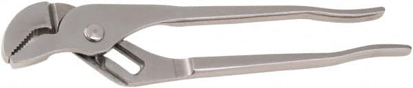 Aven - 9-1/2" OAL, 1-1/4" Max Capacity, 25mm Jaw Length x 1/4" Jaw Width, 4 Position Groove Joint Tongue & Groove Pliers - Serrated Angled Jaws, Angle Head, Stainless Steel Handles - A1 Tooling