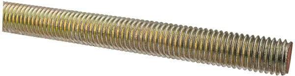 Value Collection - 5/8-11 UNC (Coarse), 6' Long, Alloy Steel Threaded Rod - Yellow Zinc-Plated Finish, Right Hand Thread - A1 Tooling