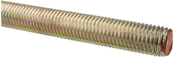 Value Collection - 3/4-10 UNC (Coarse), 3' Long, Alloy Steel Threaded Rod - Yellow Zinc-Plated Finish, Right Hand Thread - A1 Tooling