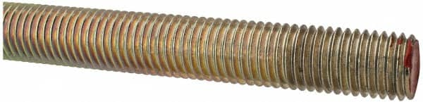 Value Collection - 3/4-10 UNC (Coarse), 6' Long, Alloy Steel Threaded Rod - Yellow Zinc-Plated Finish, Right Hand Thread - A1 Tooling