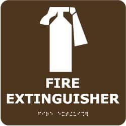 NMC - Fire Extinguisher, Plastic Fire Sign - 8" Wide x 8" High - A1 Tooling