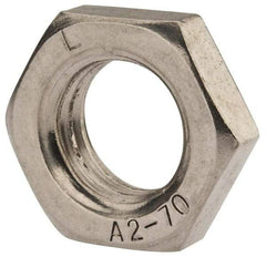 Value Collection - M18x2.50 Metric Coarse Stainless Steel Right Hand Hex Jam Nut - 27mm Across Flats, 9mm High, Uncoated - A1 Tooling