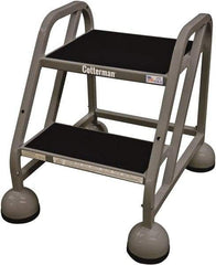 Cotterman - 33" 3 Step Rolling Warehouse Ladder - Rolling Steel Office Ladder, 450 Lb Capacity, 27" Platform Height, 25" Base Width x 34" Base Depth, Rubber Matted - A1 Tooling