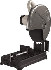 Porter-Cable - 14" Blade Diam, 1" Arbor Hole, Straight Chop & Cutoff Saw - 1 Phase, 3,800 RPM, 4 hp, 120 Volts, 4-1/2" in Solids at 90°, 4-7/8" in Pipe at 90°, 3-13/16" in Solids at 45°, 4-1/2" in Pipe at 45° - A1 Tooling