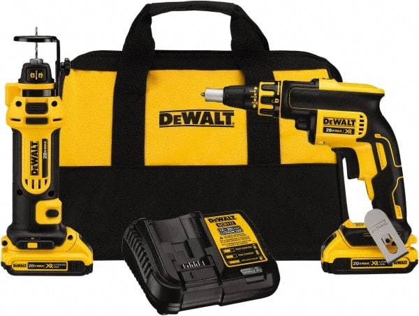 DeWALT - 20 Volt Cordless Tool Combination Kit - Includes Brushless Screwgun & Drywall Cutout Tool, Lithium-Ion Battery Included - A1 Tooling