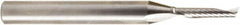 Amana Tool - 1/8" Cutting Diam x 5/8" Length of Cut, 1 Flute, Upcut Spiral Router Bit - Uncoated, Right Hand Cut, Solid Carbide, 2-1/2" OAL x 1/4" Shank Diam, 20° Helix Angle - A1 Tooling