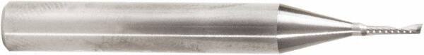 Amana Tool - 1/16" Cutting Diam x 1/4" Length of Cut, 1 Flute, Upcut Spiral Router Bit - Uncoated, Right Hand Cut, Solid Carbide, 2" OAL x 1/4" Shank Diam, 20° Helix Angle - A1 Tooling