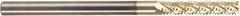 Amana Tool - 1/4" Cutting Diam x 1-1/4" Length of Cut, 6 Flute, Compression Spiral Router Bit - Zirconium Coated, Right Hand Cut, Solid Carbide, 4" OAL x 1/4" Shank Diam, Assorted Router Styles, 20° Helix Angle - A1 Tooling