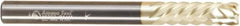 Amana Tool - 1/4" Cutting Diam x 2-1/2" Length of Cut, 6 Flute, Compression Spiral Router Bit - Zirconium Coated, Right Hand Cut, Solid Carbide, 2-1/2" OAL x 1/4" Shank Diam, Assorted Router Styles, 20° Helix Angle - A1 Tooling