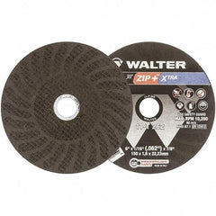 WALTER Surface Technologies - 6" 46 Grit Aluminum Oxide Cutoff Wheel - 1/16" Thick, 7/8" Arbor, 10,200 Max RPM, Use with Angle Grinders - A1 Tooling