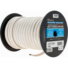 EastPenn - 14 AWG, 3 Strand, 100' OAL, Tinned Copper Hook Up Wire - White Thermoplastic Jacket - A1 Tooling