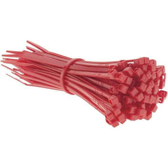 Value Collection - 4" Long Red Nylon Standard Cable Tie - 18 Lb Tensile Strength, 21mm Max Bundle Diam - A1 Tooling